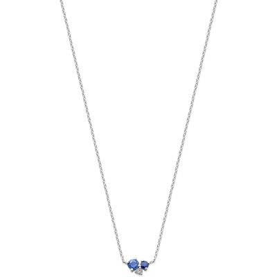 collier saffier en diamant 41 - 43 - 45 cm 003ct si 14K witgoud