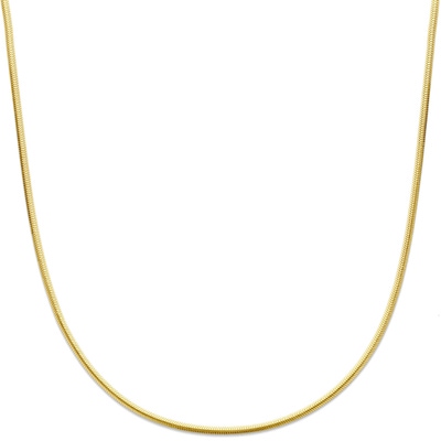 collier slang plat bol 26 mm 42 cm 14K geelgoud