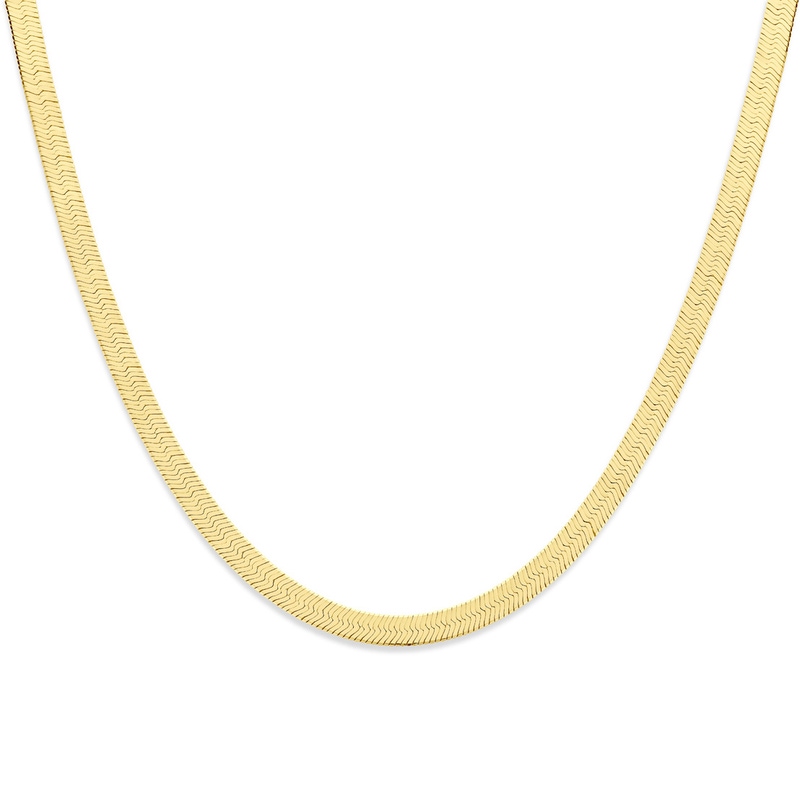 collier slang plat 7 mm 43 cm 3 micron zilver verguld geel
