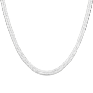 collier slang plat 85 mm 43 cm zilver gerhodineerd