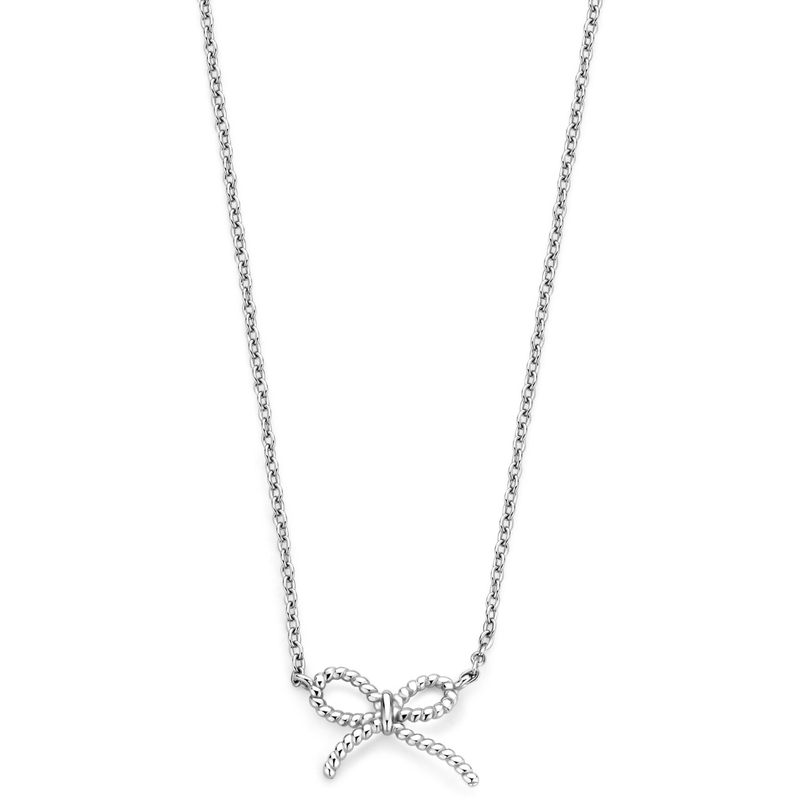 collier strik 40  4 cm zilver gerhodineerd
