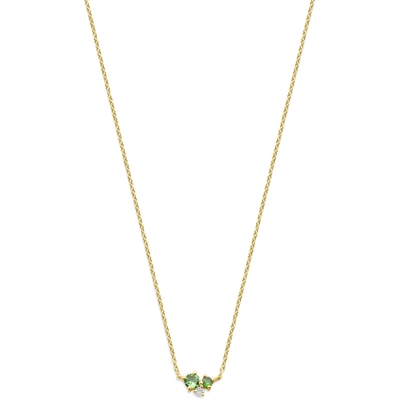 collier tsavoriet en diamant 41 - 43 - 45 cm 003ct si 14K geelgoud