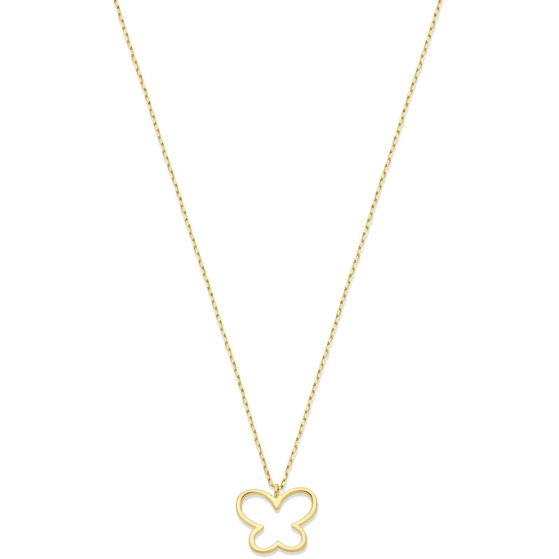 collier vlinder 36 - 38 - 40 cm 14K geelgoud