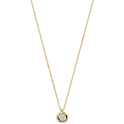 collier zirkonia 40 - 42 - 44 cm 14K geelgoud