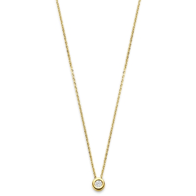 collier zirkonia 41 - 43 - 45 cm 14K geelgoud