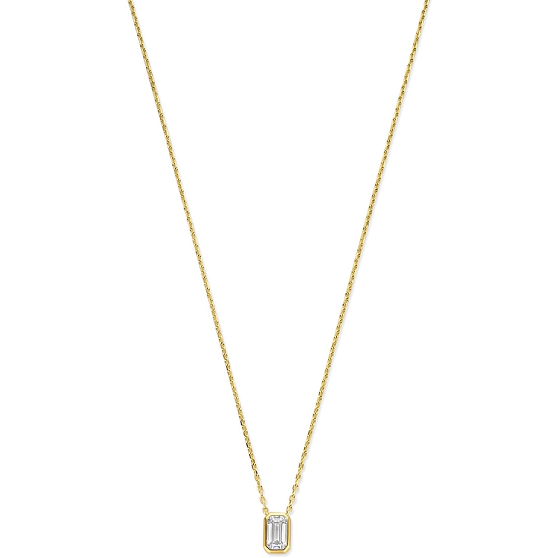 collier zirkonia 41 - 43 - 45 cm 14K geelgoud