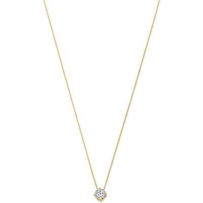 collier zirkonia 43 - 45 cm 14K geelgoud