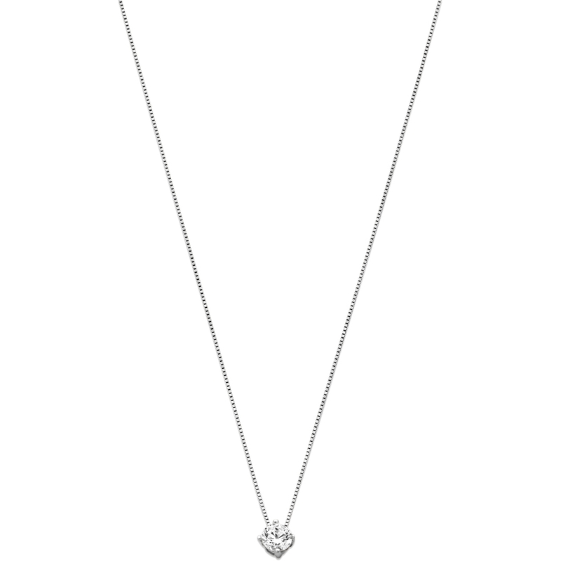 collier zirkonia 43 - 45 cm 14K witgoud
