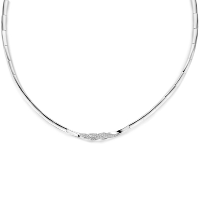 collier zirkonia 7 mm 42 3 cm zilver gerhodineerd