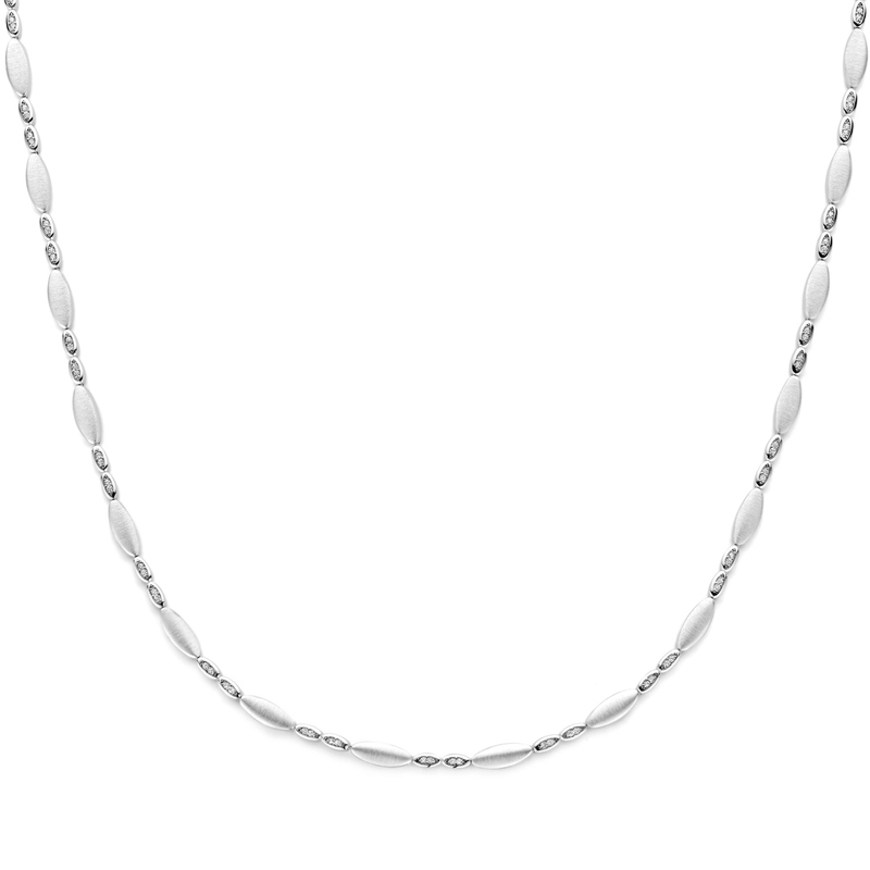 collier zirkonia polimat 47 mm 45 cm zilver gerhodineerd