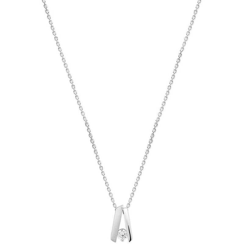 collier zirkonia polimat 41  4 cm zilver gerhodineerd