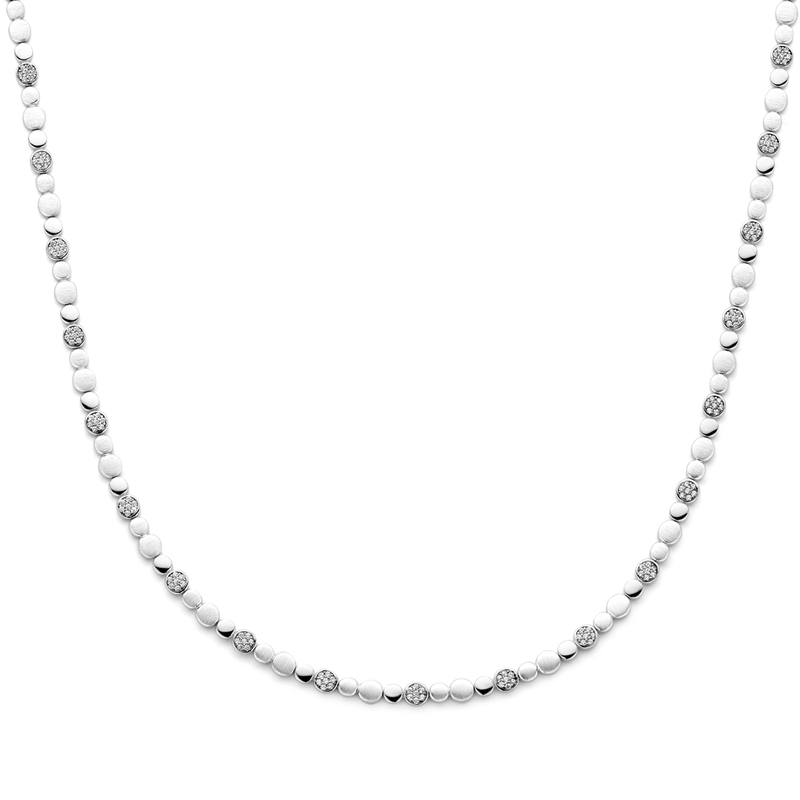 collier zirkonia polimat 51 mm 45 cm zilver gerhodineerd