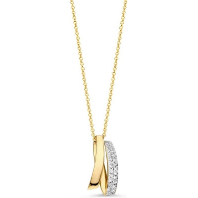 CP118142 14k gouden ketting met hanger 010 ct diamant
