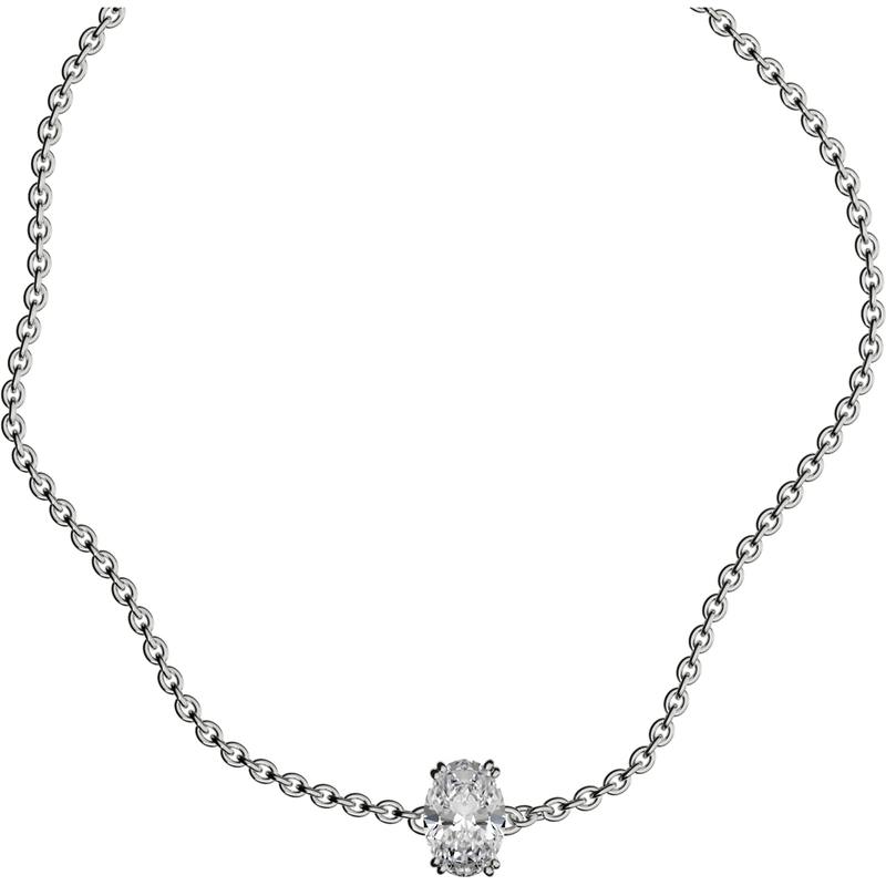Delve Jewellery 002 18k witgouden armband met 0,50 ct diamant ovaal