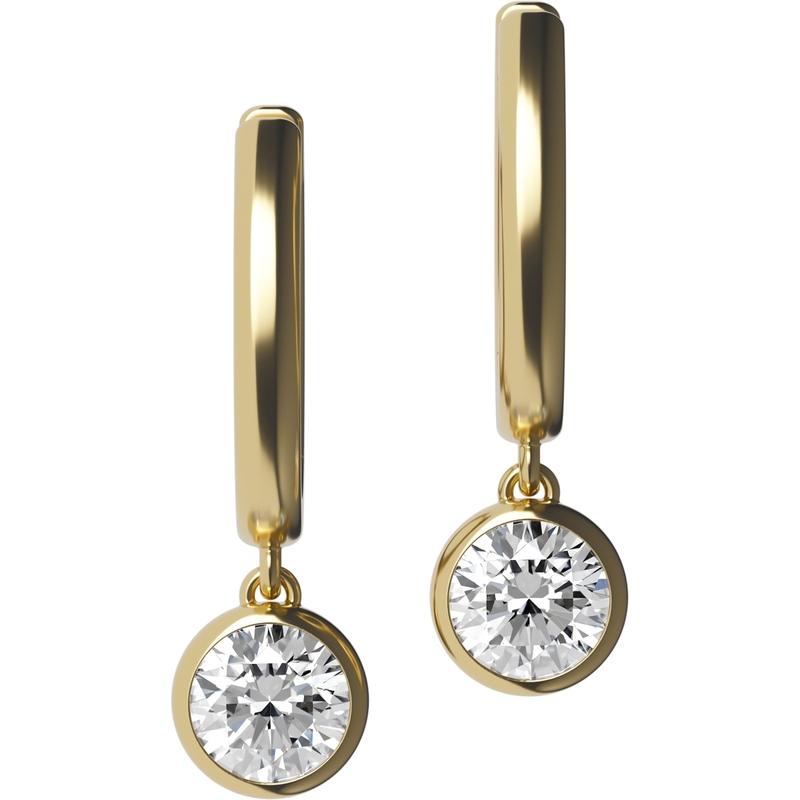 Delve Jewellery 011 18k gouden oorringen met hanger met 1,00 ct diamant
