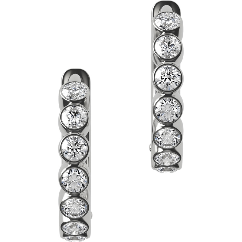 Delve Jewellery 016 18k witgouden oorringen met 0,42 ct diamant
