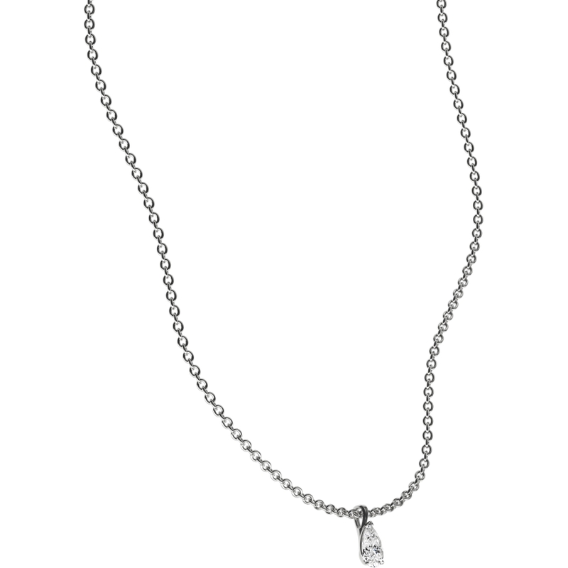 Delve Jewellery 003 18k witgouden ketting met 0,50 ct diamant peer