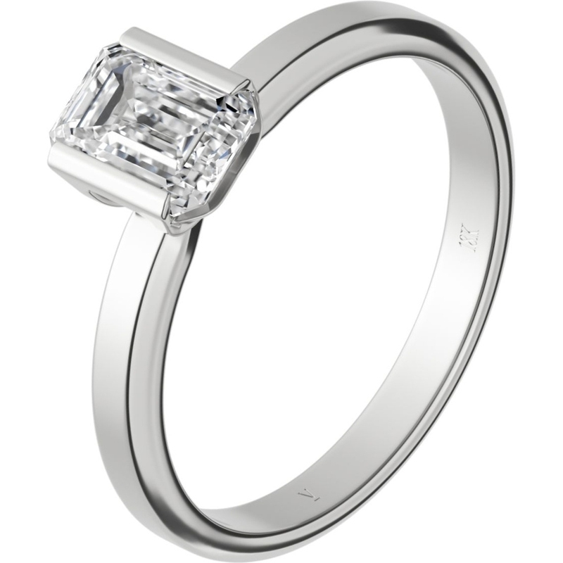 Delve Jewellery 004 18k witgouden solitair ring met 1,00 ct diamant