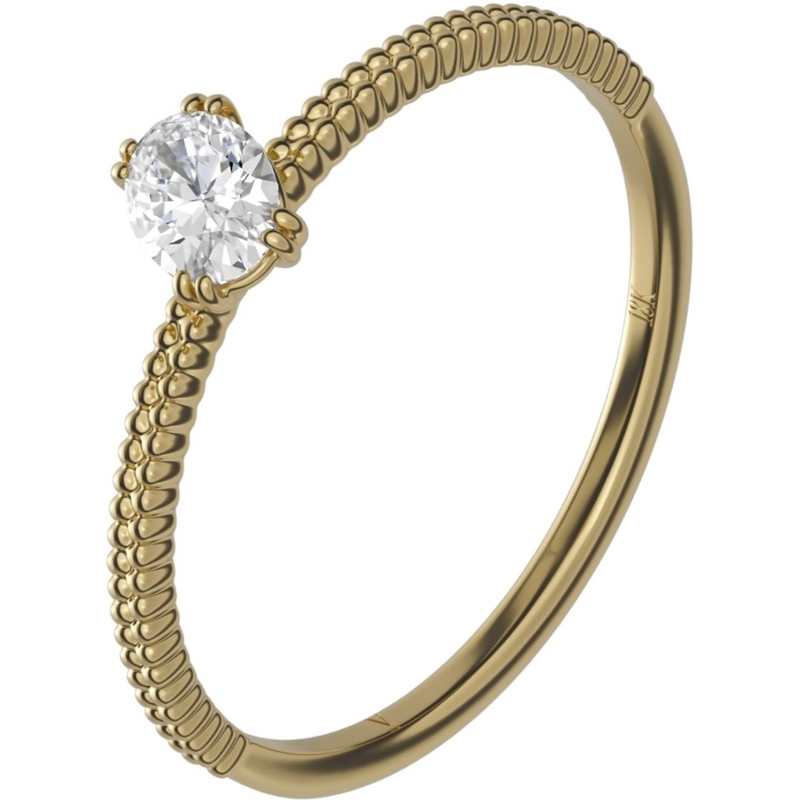 Delve Jewellery 006 18k gouden solitair ring met 0,30 ct diamant ovaal