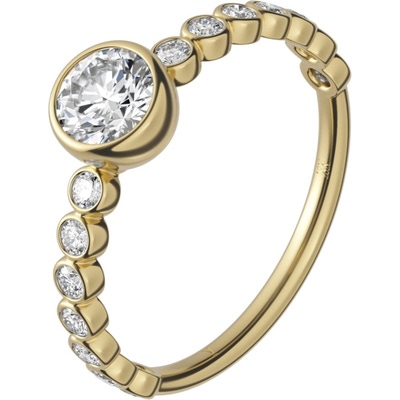 Delve Jewellery 013 18k gouden solitair ring met zijstenen 0,78 ct diamant