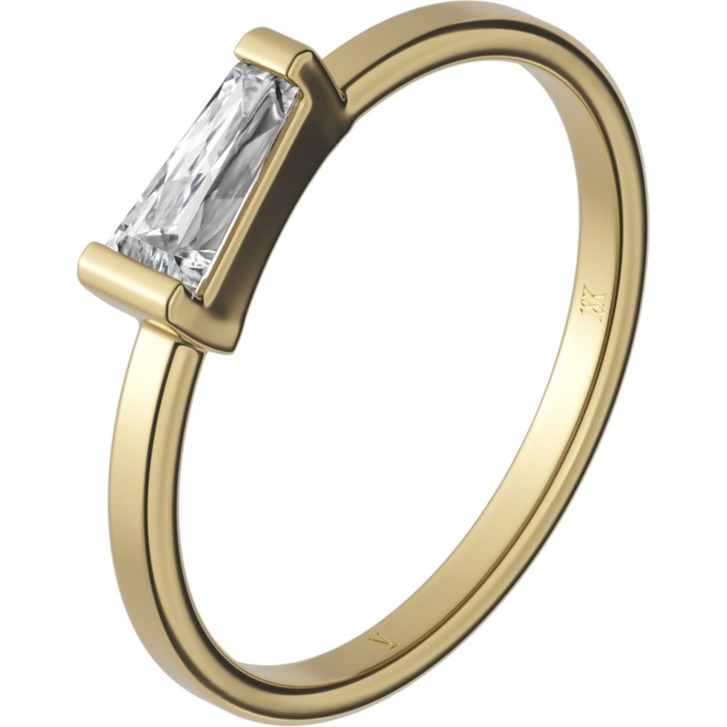 Delve Jewellery 016 18k gouden solitair ring baquette 0,30 ct diamant