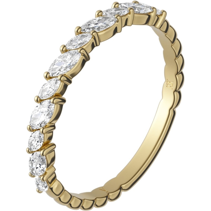 Delve Jewellery 023 18k gouden rijring met 0,48 ct diamant markies