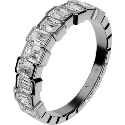 Delve Jewellery 028 18k witgouden rijring met 1,65 ct diamant emerald