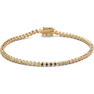 AG137330 14 karaat gouden tennisarmband met saffier