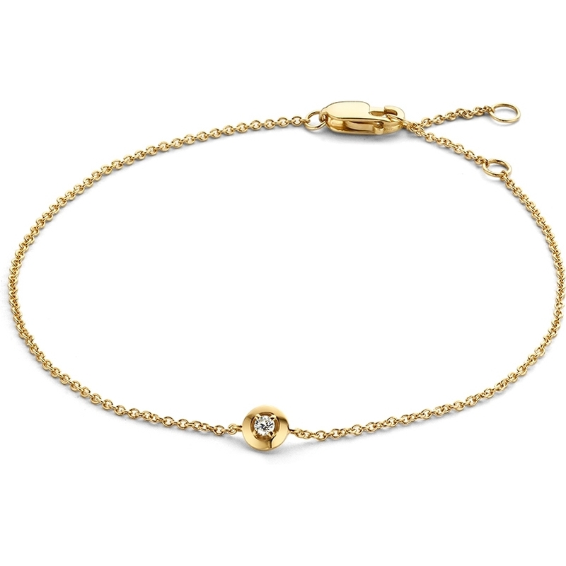 Excellent Jewelry AP117076 14k gouden armband met 0,03 ct diamant