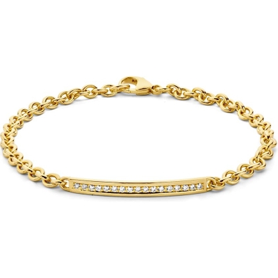 AP117235 14k gouden armband met plaatje met 025 ct diamant