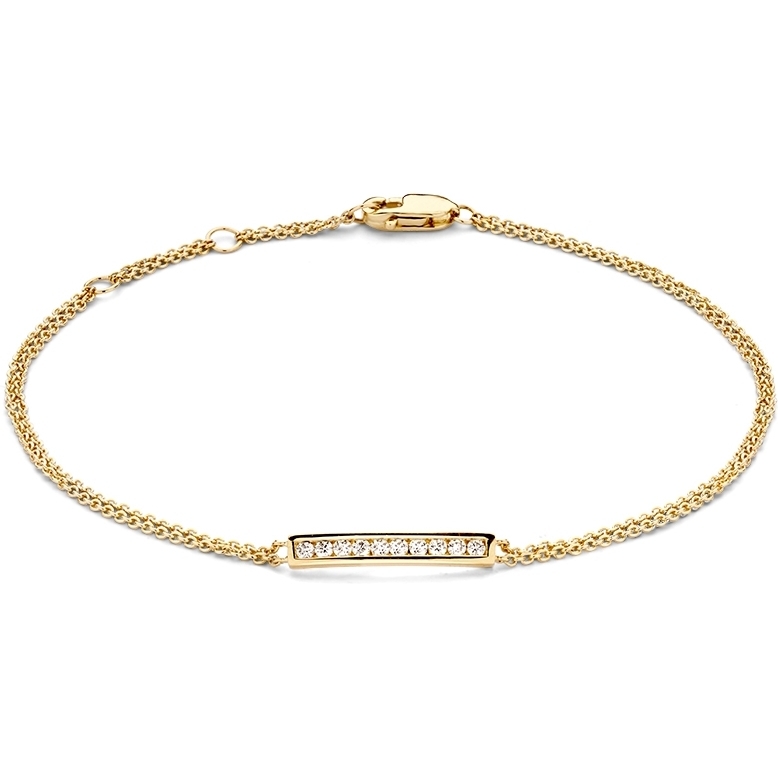 Excellent Jewelry AP117654 14k gouden armband met 0,12 ct diamant