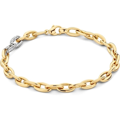 AT417777 14k goud met witgouden schakelarmband met 050 ct diamant