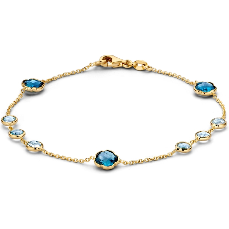 Excellent Jewelry AW136441 14k gouden armband met topaas 19 cm