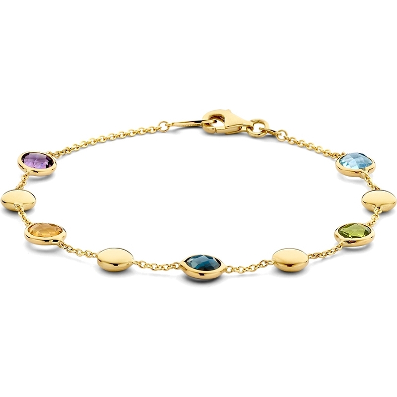 Excellent Jewelry AW137406 14k gouden armband met edelstenen