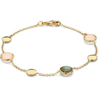 AW137834 14k gouden armband met labradoriet en rozenkwarts