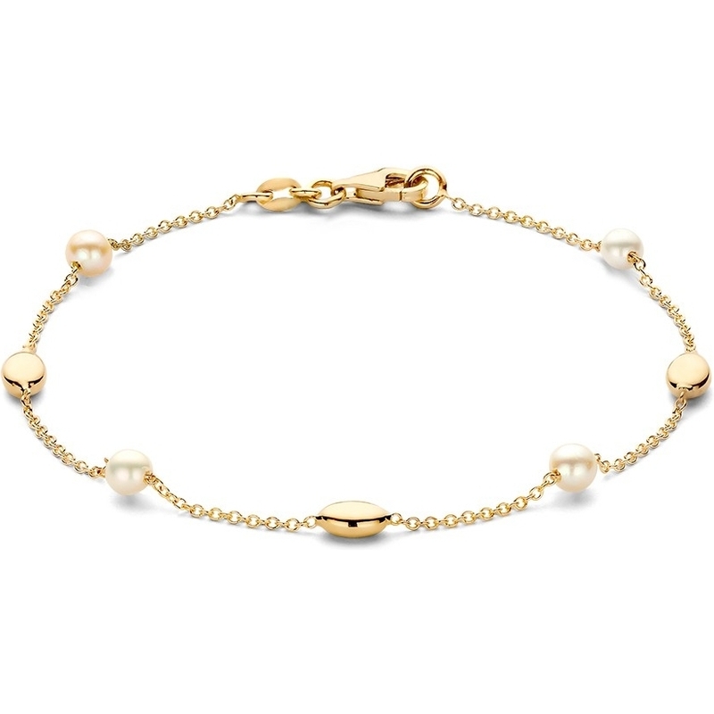 Excellent Jewelry AW137889 14k gouden armband met parels 19 cm