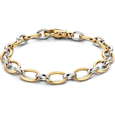 AW406304 14k bicolor gouden schakelarmband 195 cm