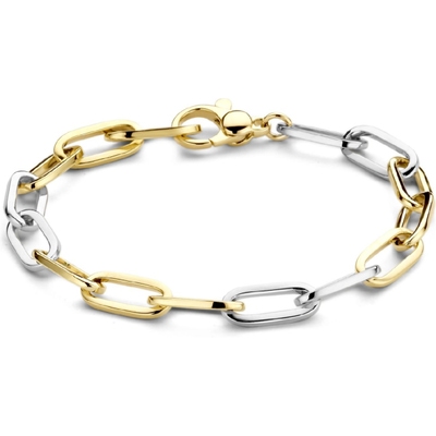AW406737 14k bicolor gouden schakelarmband 20 cm