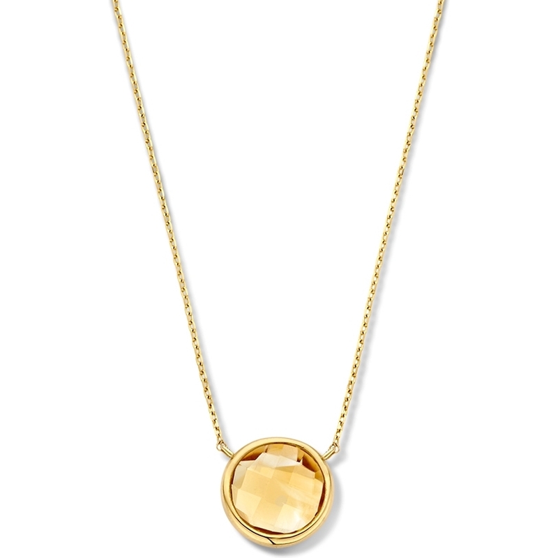 Excellent Jewelry CE137498 14k gouden ketting met citrien hanger