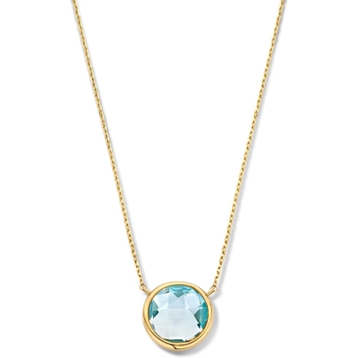 CE137500 14k gouden ketting met topaas hanger