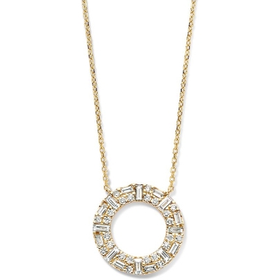 CG117680 14k gouden ketting met hanger 098 ct diamant