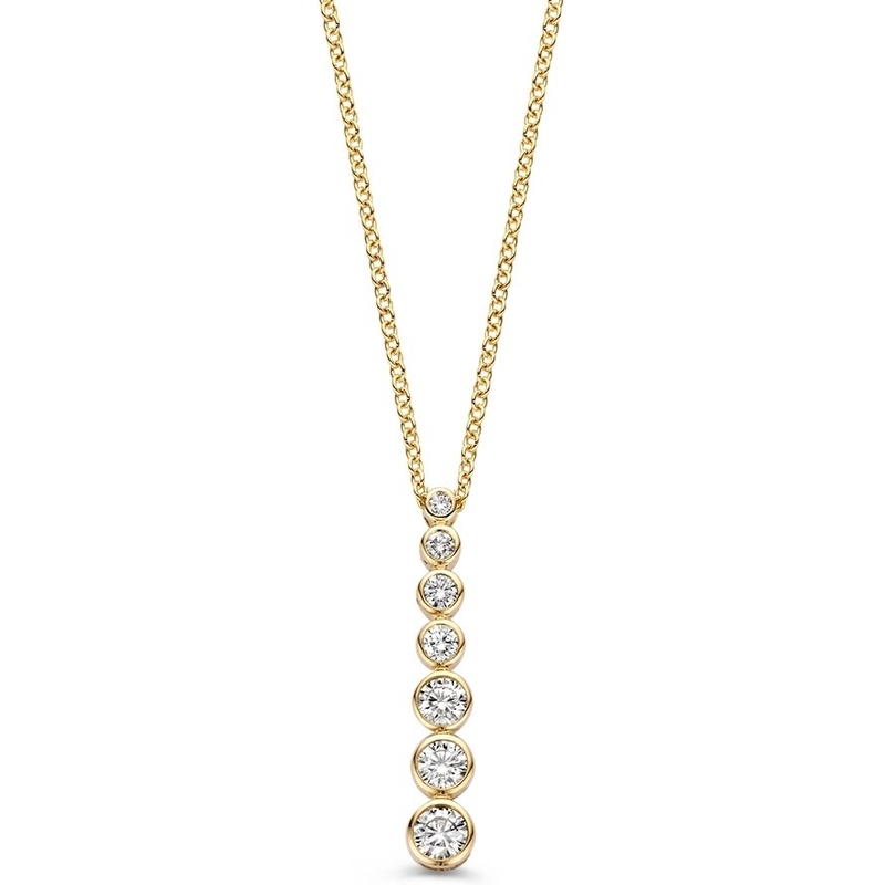 Excellent Jewelry CG118037 14k gouden ketting met hanger 0,50 ct diamant