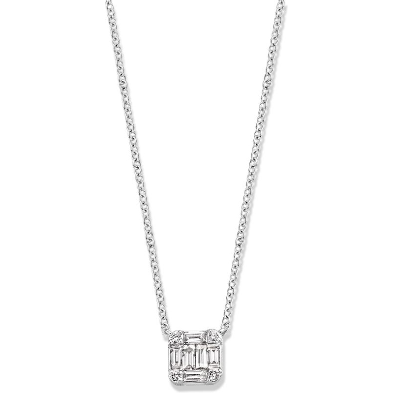 Excellent Jewelry CG217010 14k witgouden ketting met 0,30 ct diamant