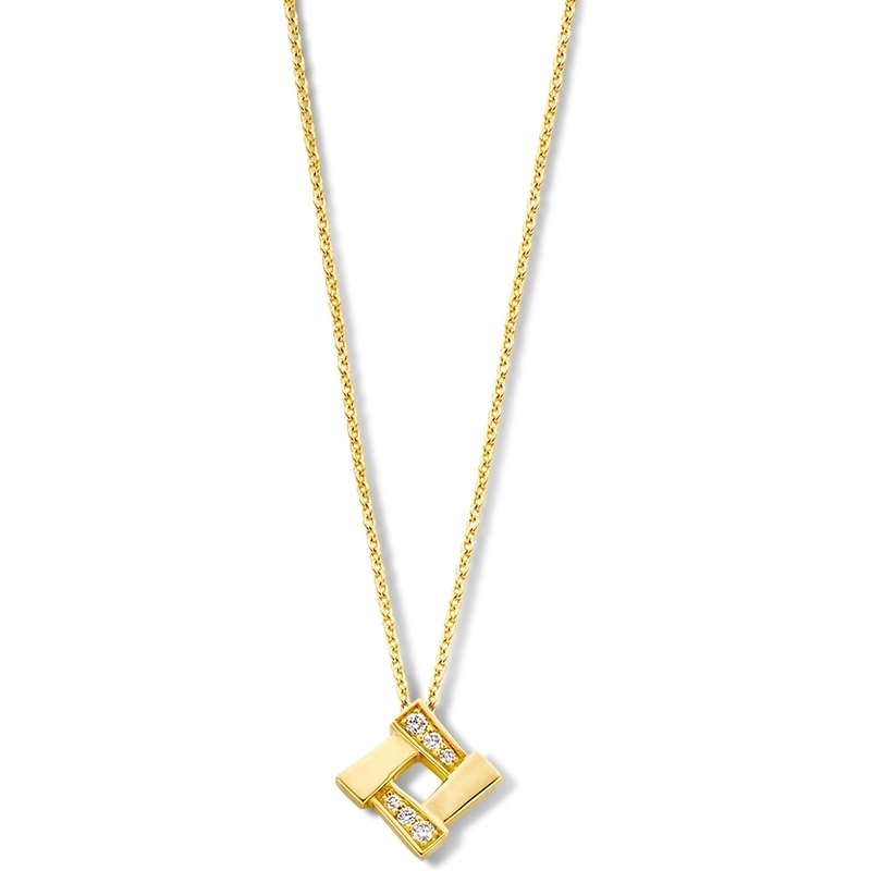 Excellent Jewelry CP117397 14k gouden ketting met 0,04 ct diamant
