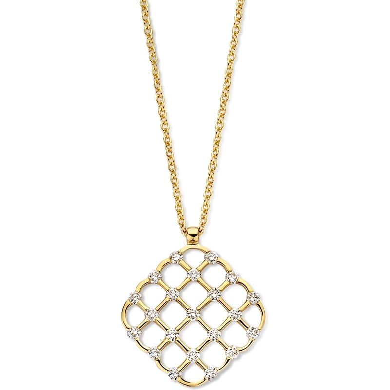 Excellent Jewelry CP117657 14k gouden ketting met 0,22 ct diamant