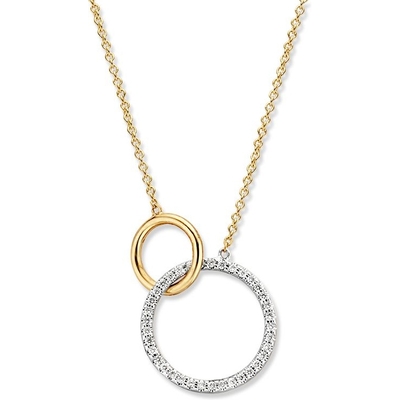 CP417185 14k bicolor gouden ketting met 011 ct diamant