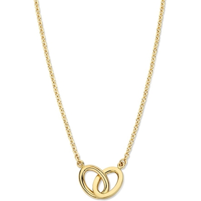 CT107787 14k gouden ketting met hanger cirkels 43 cm