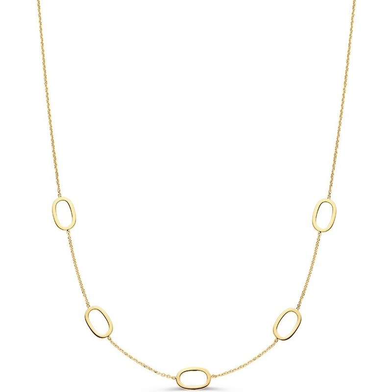 Excellent Jewelry CT107935 14k gouden collier met ovaaltjes 45 cm