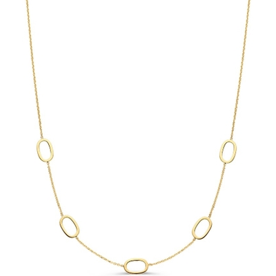 CT107935 14k gouden collier met ovaaltjes 45 cm