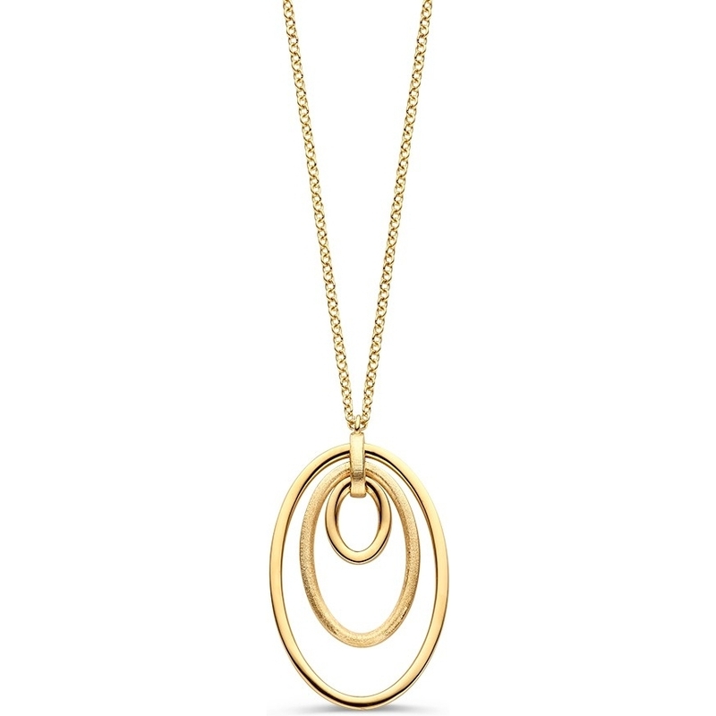 Excellent Jewelry CT107939 14k gouden ketting met ovale hanger 45 cm